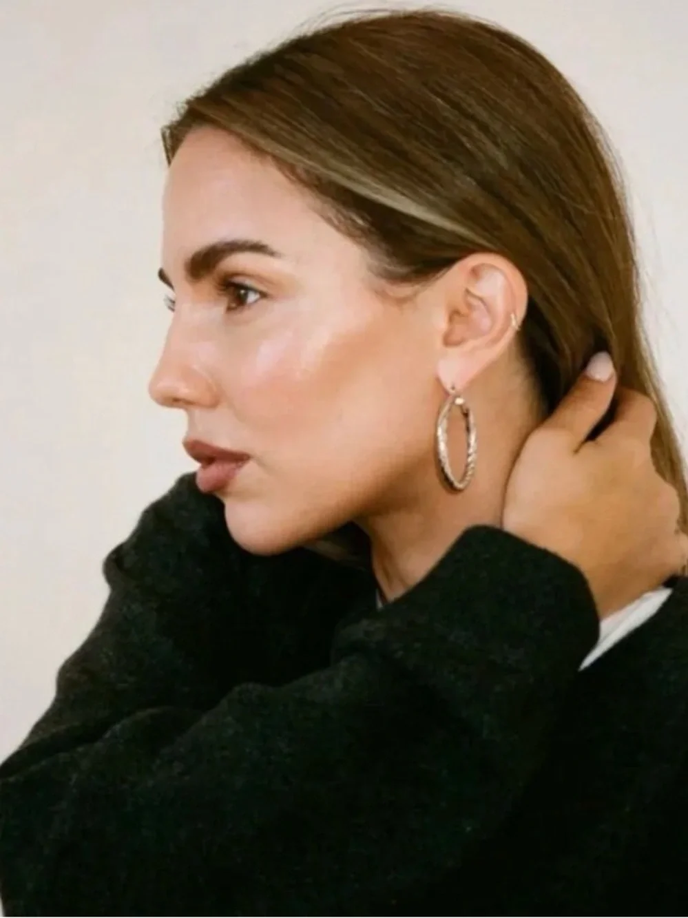 Rumored Cher silver Textured Twist Hoop Earrings - Picture 1 of 4